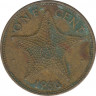 Монета. Багамские острова. 1 цент 1966 год. ав.