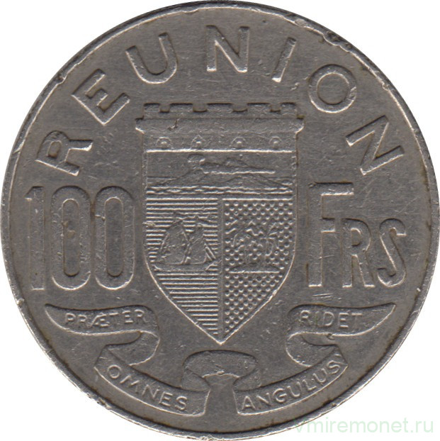 Монета. Реюньон. 100 франков 1964 год.