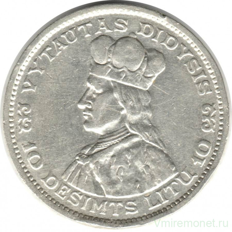 Монета. Литва. 10 литов 1936 год. Витаутас Дидисис.