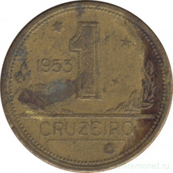 Монета. Бразилия. 1 крузейро 1953 год.