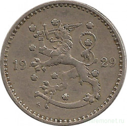 Монета. Финляндия. 1 марка 1929 год.