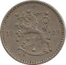 Аверс.Монета. Финляндия. 1 марка 1929 год.