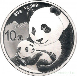 Монета. Китай. 10 юаней 2019 год. Панда.