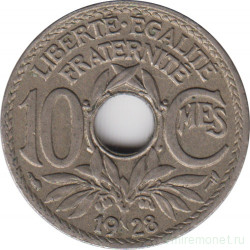 Монета. Франция. 10 сантимов 1928 год.