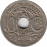 Монета. Франция. 10 сантимов 1928 год. ав.