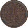 Монета. Нидерланды. 1 цент 1914 год. рев.