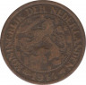 Монета. Нидерланды. 1 цент 1914 год. ав.