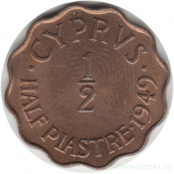 Монета. Кипр. 1/2 пиастра 1949 год.