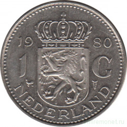 Монета. Нидерланды. 1 гульден 1980 год.