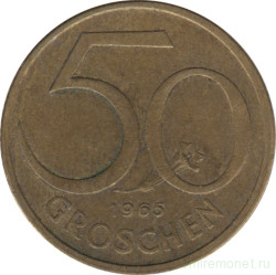 Монета. Австрия. 50 грошей 1965 год.