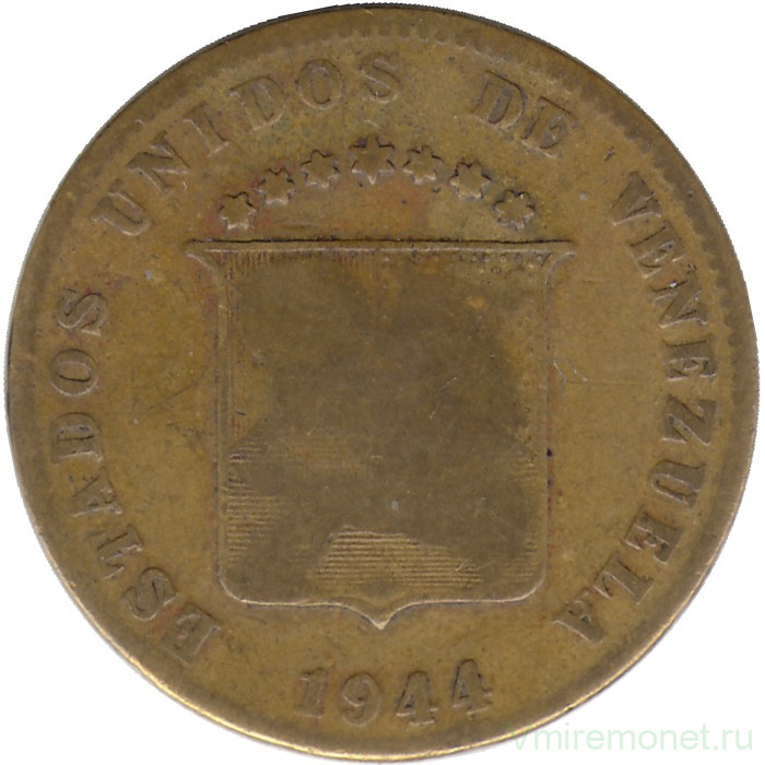 Монета. Венесуэла. 12,5 сентимо 1944 год. 