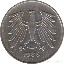 Монета. ФРГ. 5 марок 1986 год. Монетный двор - Мюнхен (D).