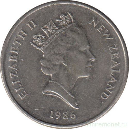 Монета. Новая Зеландия. 5 центов 1986 год.
