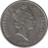 Монета. Новая Зеландия. 5 центов 1986 год. ав.