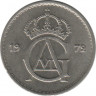 Аверс. Монета. Швеция. 25 эре 1972 год.