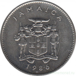 Монета. Ямайка. 10 центов 1986 год.