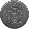 Монета. Ямайка. 10 центов 1986 год. ав.
