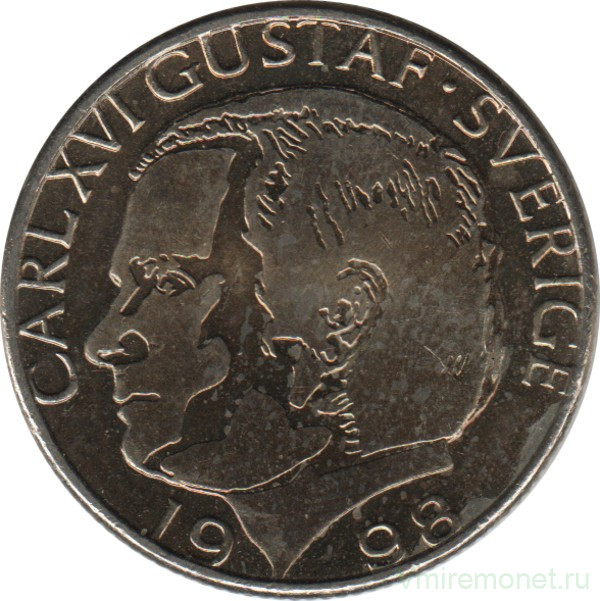 Монета. Швеция. 1 крона 1998 год.