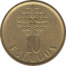 Монета. Португалия. 10 эскудо 1997 год. рев.