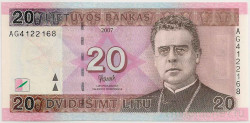 Банкнота. Литва. 20 лит 2007 год.