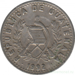 Монета. Гватемала. 25 сентаво 1992 год.