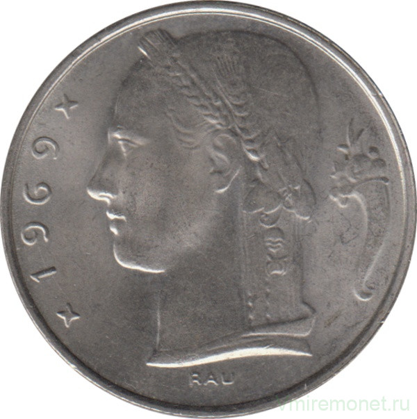 Монета. Бельгия. 5 франков 1969 год. BELGIQUE.