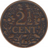 Монета. Кюрасао (Нидерландские Антилы). 2.5 центов 1944 год. рев.
