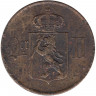 Монета. Норвегия. 5 эре 1902 год.
