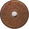 Монета. Дания. 2 эре 1938 год. ав.