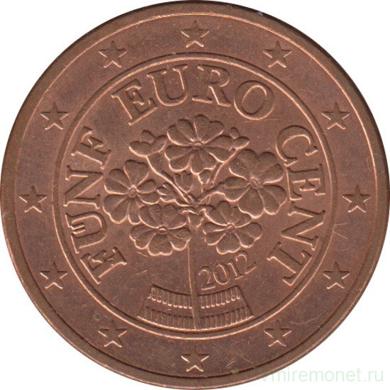 Монета. Австрия. 5 центов 2012 год.