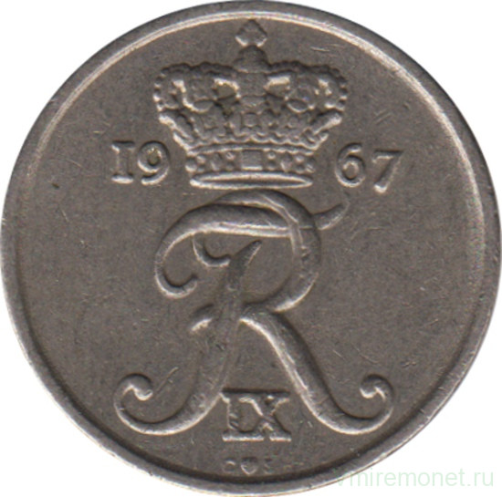 Монета. Дания. 10 эре 1967 год.