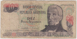 Банкнота. Аргентина. 10 песо 1983 год. Тип 313а(1).
