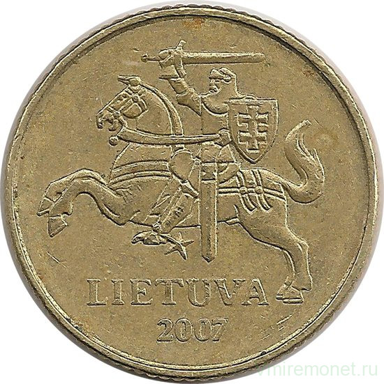 Монета. Литва. 10 центов 2007 год.