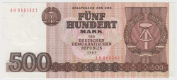 Банкнота. Германия. ГДР. 500 марок 1985 год.