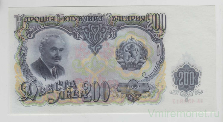 Банкнота. Болгария. 200 левов 1951 год.