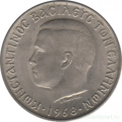 Монета. Греция. 10 драхм 1968 год.
