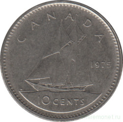 Монета. Канада. 10 центов 1975 год.