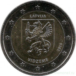 Монета. Латвия. 2 евро 2016 год. Видземе.