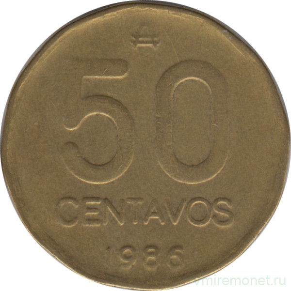Монета. Аргентина. 50 сентаво 1986 год.