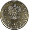 Монета. Польша. 1 грош 2018 год.
