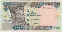 Банкнота. Нигерия. 200 найр 2005 год. Тип 29d.