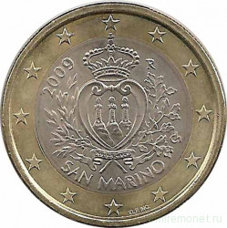 Монета. Сан-Марино. 1 евро 2009 год.