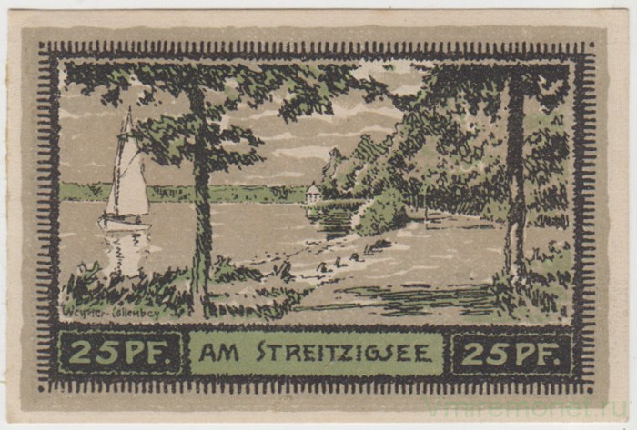 Бона. Нотгельд. Германия. Город Нойштеттин (Щециник). 25 пфеннигов 1921 год. Вариант 968.1.1.
