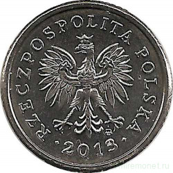 Монета. Польша. 10 грошей 2013 год.