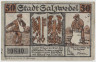 Бона. Нотгельд. Германия. Город Зальцведель. 50 пфеннигов 1921 год. Вариант 1162.1.а.4. ав.
