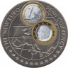 Монета. Уганда. 1000 шиллингов 1999 год. Монеты ЕВРО. Бельгия. 1 евро. ав.