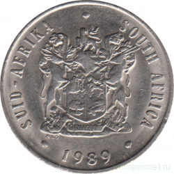 Монета. Южно-Африканская республика (ЮАР). 20 центов 1989 год.