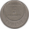 Монета. Тунис. 5 франков 1954 год. ав.
