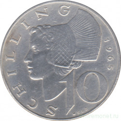 Монета. Австрия. 10 шиллингов 1965 год.
