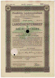 Облигация. Германия. Третий рейх. 500 рейхсмарок 1937 год. 4,5% заём.